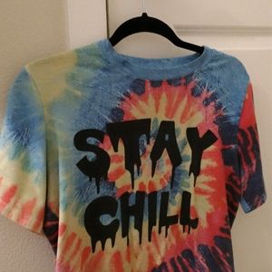 Stay Chill tie dye crop top